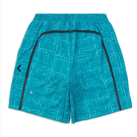Lululemon Pace Breaker Teal Blue Black Design Shorts with Liner L/XL - Picture 2 of 11